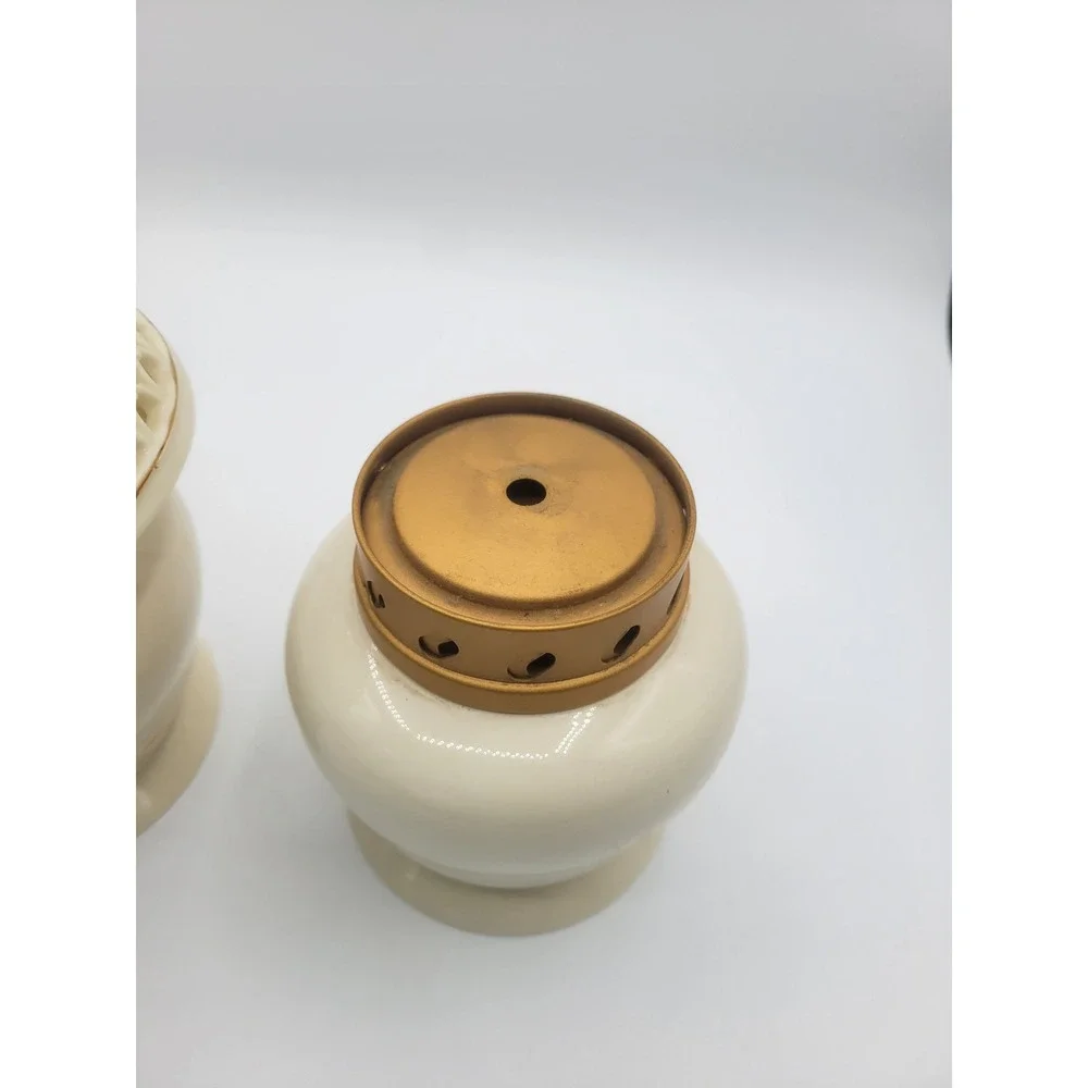 Lamp Lighr Aroma Glow Oil Lamp  Cream Ceramic Mini Lamp Votive  Set 2